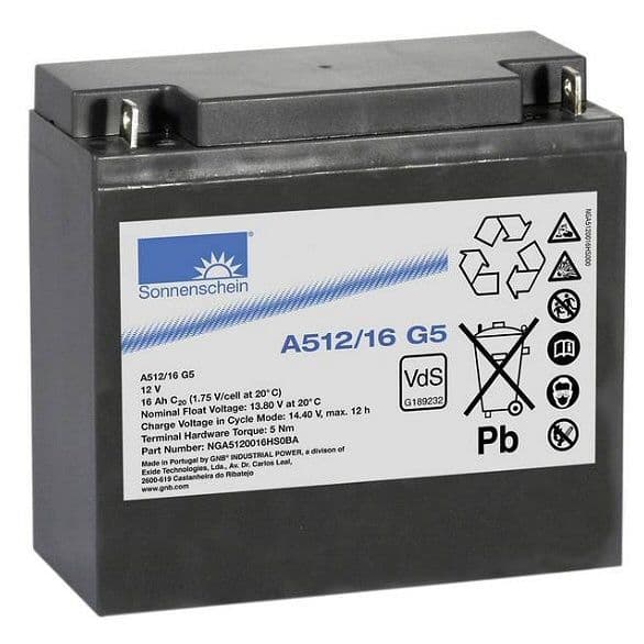 Sonnenschein A512-16G5 NGA5120016HS0BA Gel 12v 16Ah Battery