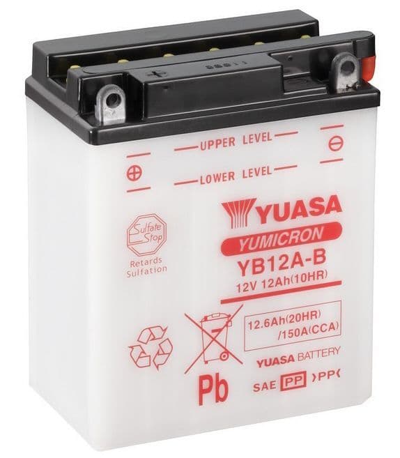 YB12A-B Yuasa Motorcycle Battery