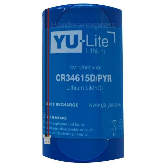Yuasa CR34615D-PYR for Pyronix BATT-CR34615D Deltabell Mk1 3V Lithium Battery