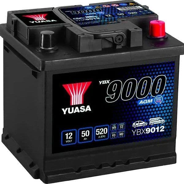 Yuasa YBX9012 AGM Start Stop Plus Battery 12v 50Ah 012AGM
