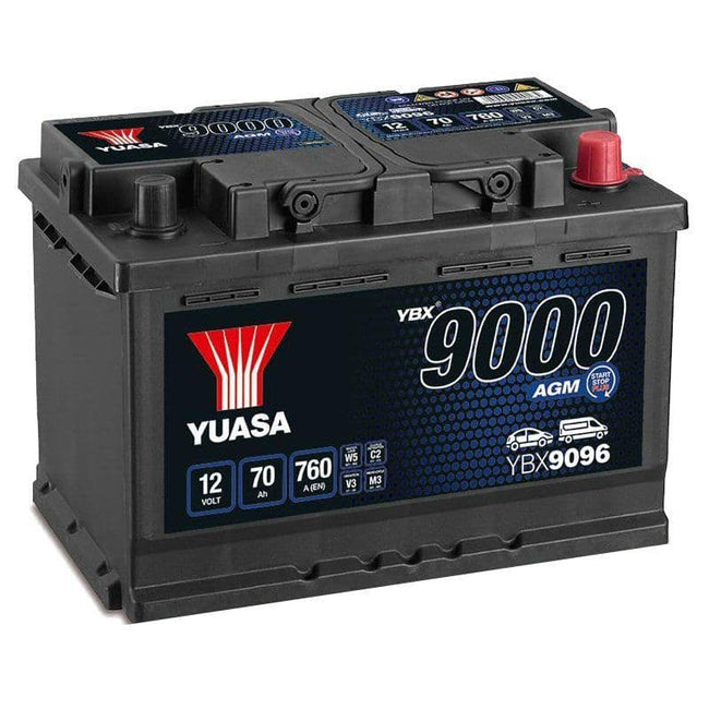 Yuasa YBX9096 AGM Start Stop Plus Battery 12v 70Ah 096AGM