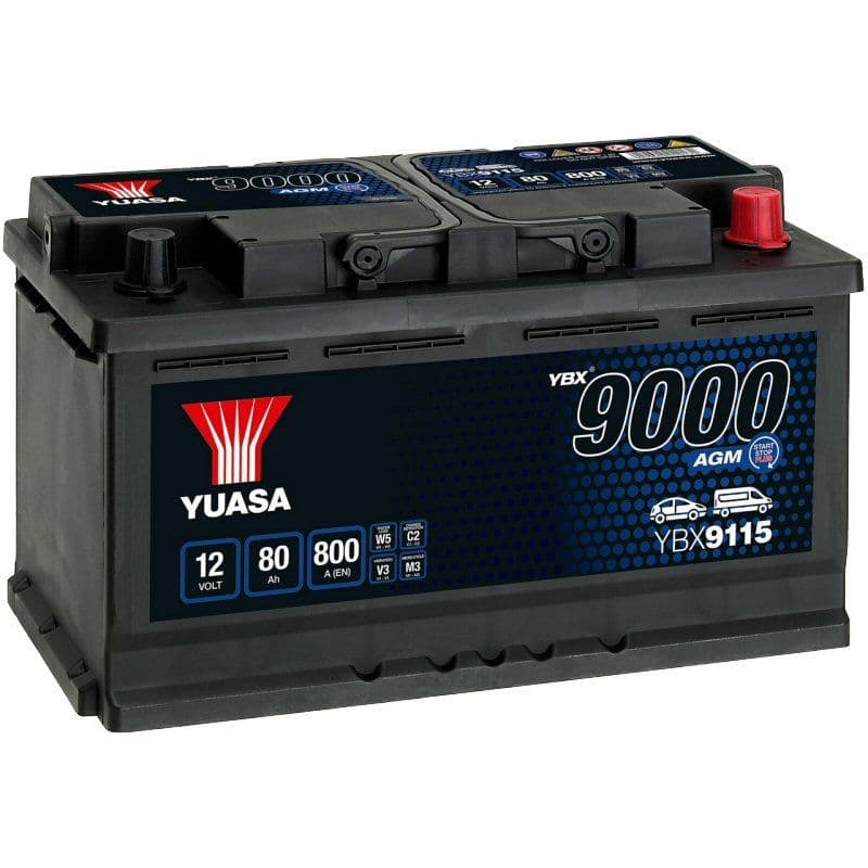 Yuasa YBX9115 AGM Start Stop Plus Battery 12v 80Ah 115AGM