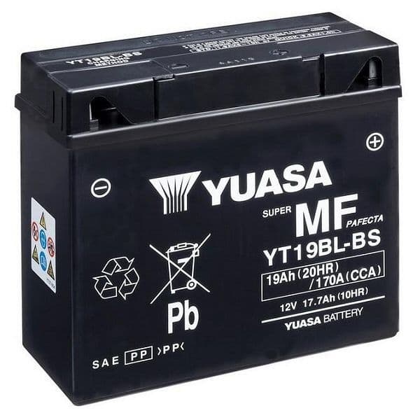 Yuasa YT19BL-BS Motorcycle Battery - Replaces 51913