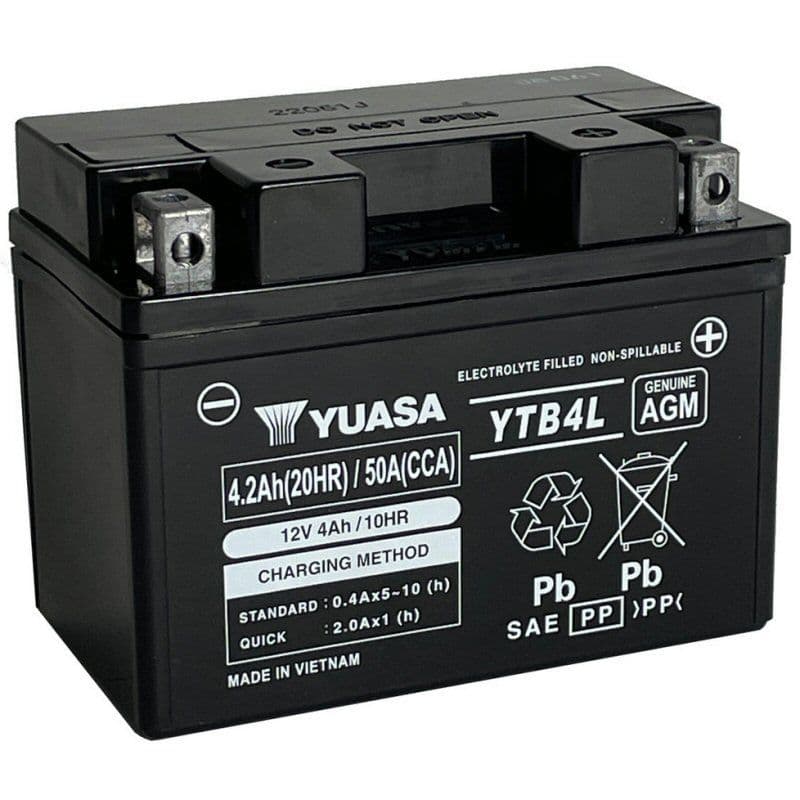 Yuasa YTB4L 12v Motorcycle Battery - Replaces YBL-4B